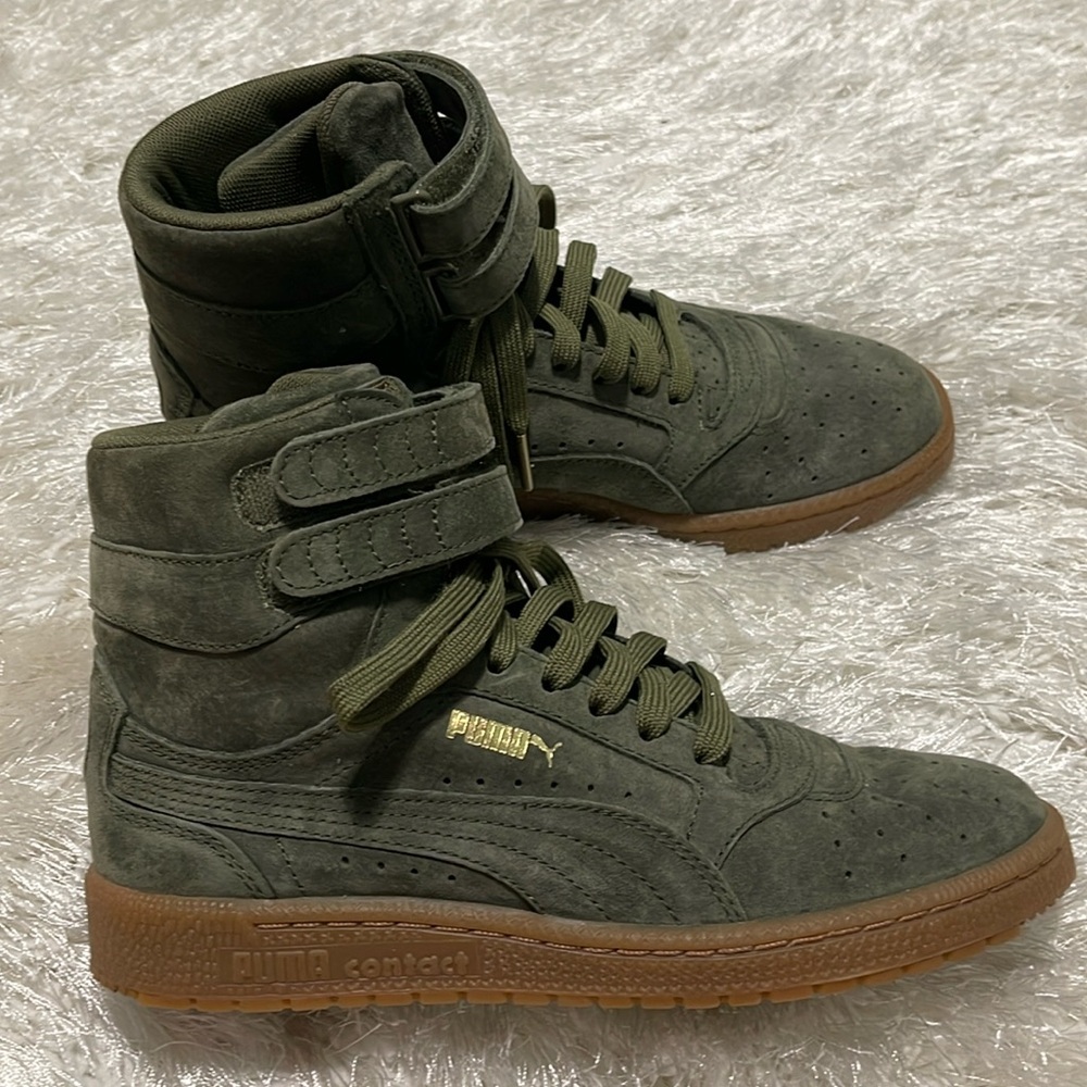 Puma Contact Sky Green Genuine Suede Hi-top Sneaker 7.5
